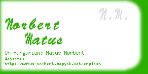 norbert matus business card